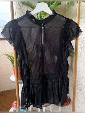 Lucky Brand Black Top with Gold  Sheen